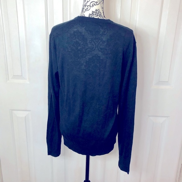 Allsaints navy blue lightweight wool blend sweater - Picture 4 of 8